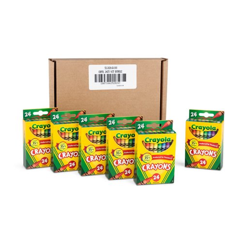 Crayola Crayons, Bulk School Supplies For Kids, 24 Count Crayon Box (Pack Of 6), Assorted Colors