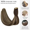 DOORES Human Hair Extensions Tape in Balayage Chocolate Brown to Honey Blonde 14 Inch 20pcs 50g Remy Tape in Hair Extensions Straight Seamless Skin Weft Tape Hair Extensions