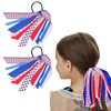 Patriotic Hair Scrunchies for Hair - 2Pcs American Flags Hair Ties Red White and Blue Hair Ribbon Hair Elastics Bands Ponytail Holders 4th of July Hair Accessories for Women Girls Independence Day