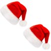 CCINEE Santa Hat for Kids,Christmas Santa Hats Velvet Plush Red Hat for Home Decoration Party Supplies,Pack of 2