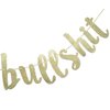 Party and Bullshit Gold Glitter Banner, Funny 21st, 25th, 30th Birthday Banner, 90's Party, Bachelorette Party, Office Party Decorations (Gold Glitter)