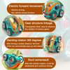 ZRW Speedlite Toy Car,Transparent Luminous Toy Car,Speedlite Dynamic Gear-Powered Car,Bump and Go Toy Cars with Colorful Moving Gears,Suitable for Children Aged 1-3 Years (with Accessories)