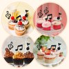 JJUNW 30Pcs Music Notes Cupcake Toppers, Music Notes Party Decorations, Black Glitter Musical Symbol Cupcake, for Rock Music Concert Theme Baby Shower Wedding Singer Birthday Party Supplies