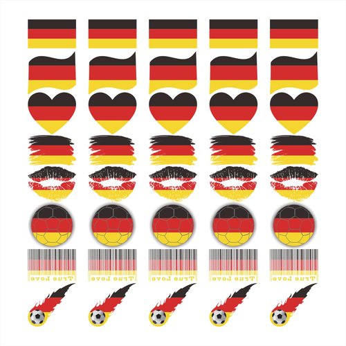 Womaha 40 Sheets Temporary Meme Germany Flag Tattoos for Kids Fans Face Tattoo Stickers for Adults Group Activity Props