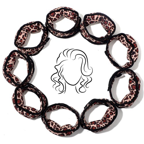 Syhood 48 Pcs Sponge Hair Rollers Soft Sleep Foam Hair Curlers Heatless Pillow Sponge Hair Curlers to Sleep in Flexible Hair Styling Rollers Tools for Long Hair Women(Cloth Cover,Leopard)