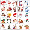 Christmas Temporary Tattoos for Kids Stocking Stuffers, 144 pcs Christmas Decorations Tattoos Stickers for Boys and Girls, Xmas Tattoos for Christmas Party Favor Xmas Gift Bags Stuffers