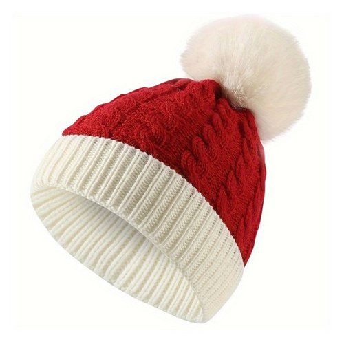 Santa Hat Kids Baby, Christmas Hat for Kids and Baby, Xmas Party Hat Red Knitted Beanie Hat for Kids Baby and Toddler Christmas New Year Festive Holiday Party Supplies