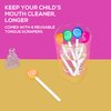 Kids Tongue Scraper or Cleaner Set – Pack of 4 BPA-Free Plastic Dental Scrapers Helps Freshen Bad Breath, Remove Gunk – Multicolored with Easy-to-Grasp Handles and Brush Covers by 55Dental, Ages 2+