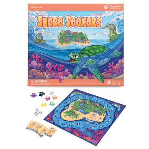 SimplyFun Shore Seekers - A Fun and Interactive Math Board Game for Kids - Practice Addition and Multiplication Skills - Math Game for Kids, 2 to 7 Players, Ages 7 & Up