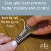 Nail Clippers by Zizzili Basics - 3 Piece Nail Clipper Set - Stainless Steel Fingernail & Toenail Clippers with Nail File & Bonus Pink Carry Case - Best Nail Care for Manicure, Pedicure, Home & Travel