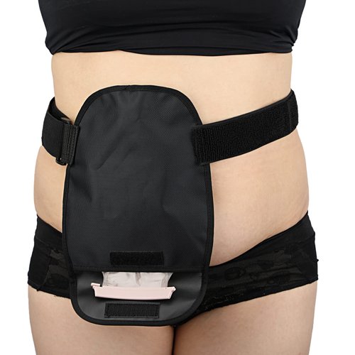 Ostomy Bag Cover Stoma Pouch Covers Stretchy Washable Ostomy Liner Lightweight Protective Protector Support Garment Women Men Black