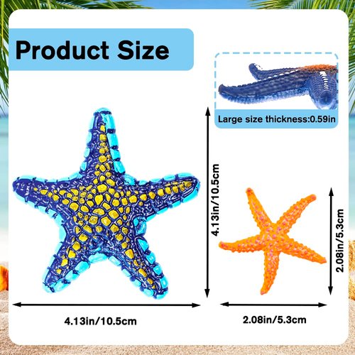 YUJUN 16 Pieces Big Diving Pool Toys, Beach Colorful Starfish Summer Swimming Underwater Pool Toys Soft Rubber Dive Throw for Kids Birthday Swimming Pool Party Favors Fish Tank Stuffer (2 Sizes)