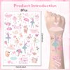 Lovarywow Ballerina Party Temporary Tattoos - 200+ Ballet Dance Temporary Tattoos Stickers Dance Party Decorations Gifts Dance Party Favors Cute Temporary Tattoos Ballet Themed Party Supplies for Kids