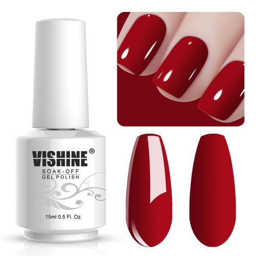 Vishine Gelpolish Professional Manicure Salon UV LED Soak Off Gel Nail Polish Varnish Color Blood Red(1337)