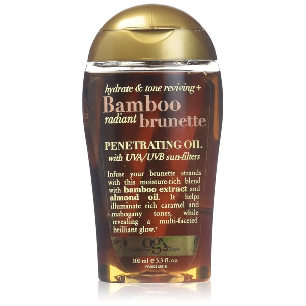 OGX Hydrate & Tone Reviving + Bamboo Radiant Brunette Penetrating Oil, 3.3 Ounce