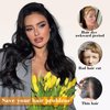 AISI BEAUTY Clip in Hair Extensions for Women Long Wavy Synthetic Brown Highlight Hair Extension 20 Inch 4PCS Natural Thick Hairpieces (Brown Mixed Blonde)