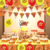 Pizza Theme Birthday Decoration Pizza Party Supplies with Happy Birthday Banner Cake Cupcake Toppers Balloons for Kids Boys Girls Birthday Baby Shower