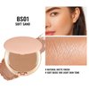 Oulac Matte Bronzer Powder Face Makeup with Mirror - Natural SunKissed Bronzer Look,Highly Pigmented Cream Bronzer, Long Lasting Glow, Easy to Blend, Vegan & Cruelty-Free BS01