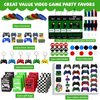 Bluegogo Video Game Party Favors, Gamer Party Favors - VIP Passes Keychains Tattoo Stickers Shoe Charms Button Caps Bags for Gaming Party Favors
