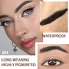 Tinted Thickening Eyebrow Mascara with Two Eyebrow Brushes,Brow Fast Sculpt,Waterproof,Transfer-proof,Eyebrow Tinting Kit- Cruelty Free - Light Medium Brown (2 Pack) (04 Black)