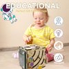 YODIFFMI Wooden Activity Cube Montessori Toys for 3 Year Old Baby Toys Toddlers Birthday Gift Boys Girls Sensory Interactive Learning Toys (Spaceman)