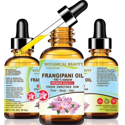 Botanical Beauty Frangipani Oil 100% Natural 1 Fl oz - 30 ml Frangipani Essential Oil for FACE, Skin, Body, Hair, Nails. Beauty Oil, Skin Moisturizer Oil, Nourishing Oil, Perfume, Soap Making