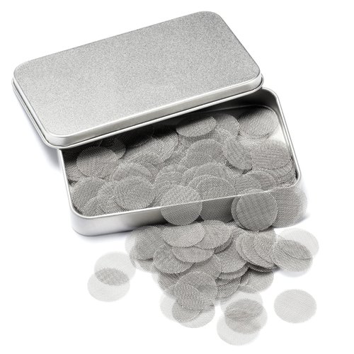 200 PCS 1 Inch Stainless Steel Pipe Screens, 1 Inch Metal Pipe Screen with Metal Box