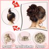 Qunlinta Messy Bun Hair Piece Hair Bun Thick Updo Scrunchies Hair Extensions Ponytail Hair Pieces for Women Girls Dark Brown Mix Light Auburn