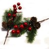 Pine Cone Red Berry Picks Stems Crafts Branch Christmas Wreath - 10Packs, Holly Artificial Evergreen Branches Tiny Pine Cones Picks Décor Floral Picks for Christmas Flower Wreaths DIY Xmas Gifts