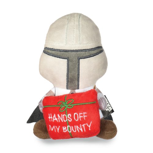 Star Wars Dog Toy The Mandalorian Holiday Dog Toy | Hands Off My Bounty Mandalorian Squeaky Dog Toy Chew Toy | Plush Toy for Dogs | Small Dog Toy, 6 Inch, (FF19323)