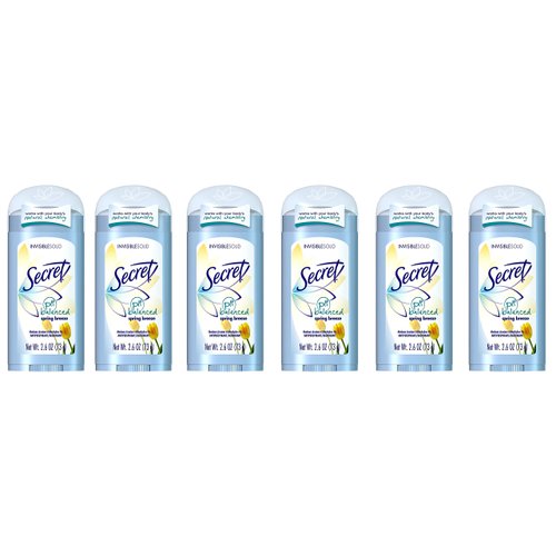 Secret Original Spring Breeze Scent Women's Invisible Solid Ph Balanced Antiperspirant & Deodorant 2.6 Oz (Pack of 6)