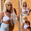 QMSSR 13X6 Lace Front Wig Long Straight Platinum Blonde Synthetic Lace Front Wigs for Fahison Women Pre Placked Natural Hairline Heat Resistant Fiber Hair Wig