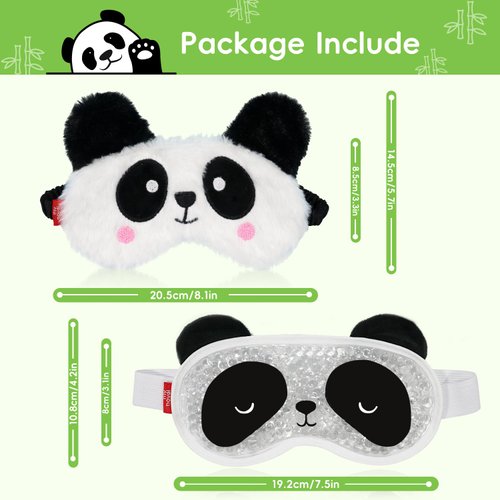 my novel things Cooling Eye Mask and Plush Sleep Mask for Girl Woman 2PCS, Cute Animal Sleeping Mask Soft Blindfold Cold Warm Eye Compress Gifting for Home Spa, Office, Morning Refreshment, Travel