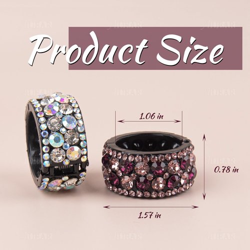 AUEAR, 4 Pack Rhinestone Hair Ponytail Holder Crystal Ponytail Hair Cuff Elastic Hair Tie Hair Band for Women Girls (Style D)