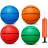 6 Inch PVC Mini Basketball for Indoor Basketball Hoops, Soft 6" Rubber Small Replacement Basketball for Over Door Basketball Hoop Sets, Little Pool Basketballs for Kids Toddler(4 PCS with Air Pump)