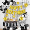 Happy Birthday Banner Balloons Letters Balloons 16 Inch with 12 Pcs Star Foil Balloons Birthday Party Decorations for Women Men Boys Girls (Gold)