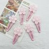 2 Pairs Pink Flower Hair Clips for Girls Women, Cute Cherry Flower Hair Barrettes Metal Snap Hair Clips for Bangs Fringes Wedding Flower Hair Accessories Gifts for Women Girls
