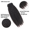 Kinky Straight Clip in Hair Extensions Real Human Hair Natural Black Double Weft Clip ins for Women 16 Inch 120g 8pcs Seamless Kinky Straight Clip on Extensions Human Hair (#1B, 12inch Kinky Straight)