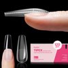 Beetles Tipex Instant Apex Nail Tips,120Pcs Pre-building Pre-Etched Gel Nail Tips Long Coffin Thicker Acrylic Nails Strong Full Cover False Nail Extension Building Gel Press-on Nails for Flat Nails