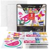 Arteza Kids Paint by Numbers Kit, 10 x 10 Inches, Decorative Pre-Printed Canvas Painting Kit with 2 Canvases, 24 Acrylic Paint Pots, 3 Paintbrushes