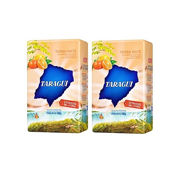 Yerba Mate Taragui Citricos Del Litoral / Citrus Flavor 1.17 lb/ 500 gr 2 PACK