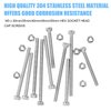 DYWISHKEY 200 Pieces M3 x 30mm/35mm/40mm/45mm/50mm Stainless Steel 304 Hex Socket Head Cap Bolts Screws and Nuts Kit
