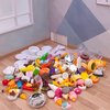 200pcs Miniature Food Drinks for Dollhouse Mini Toys Doll House Kitchen Play Mixed Resin Dollhouse Accessories forHamburger Bread Ice Cream Cake Tableware Party