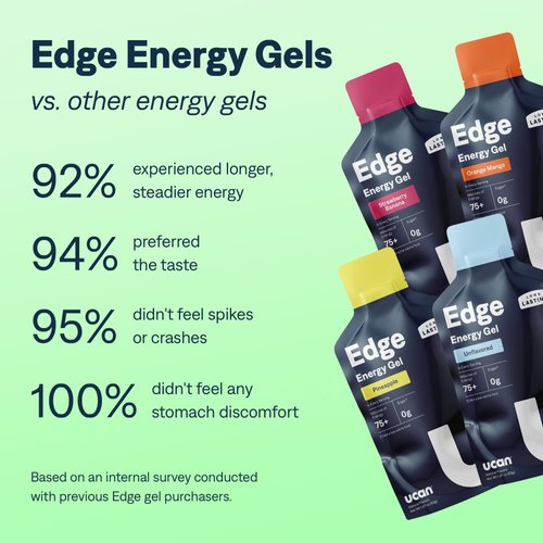 UCAN Edge Energy Gel Shots, Variety Pack (12, 2 Ounce Packets) for Running, Training, Workouts, Fitness, Cycling, Crossfit | Sugar-Free, Vegan, & Keto Friendly