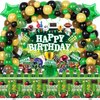 LXlucktim Football Birthday Party Decorations, 189 Pcs Football Themed Party Supplies for Boys Baby - Backdrop, Toppers, Balloons, Cupcakes Wrappers, Hanging Swirls, Tablecloth, Centerpieces