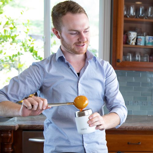 MIRA 9oz Insulated Food Jar Thermos for Hot Food & Soup, Compact Stainless Steel Vacuum Lunch Container - Sky Blue