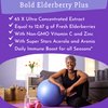 Bold Botanica Elderberry Plus - 65x Concentrated Black Elderberry Extract with Zinc & Vitamin C for Daily Immune Support & Seasonal Wellness - Non-GMO, 30 Vegan Capsules