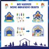 WhatSign Nativity Crafts for Kids - 24PCS Nativity Scene Stickers Crafts DIY Nativity Stickers Ornament Religious Craft Kits Christmas Tree Decor Christmas Gifts for Kids Classroom Party Favors