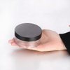 2 Pcs Black Plastic Loose Powder Case Empty Cosmetic Powder Container Refillable Makeup Powder Jar Portable Powder Box Loose Powder Containers for Travel Powder Face 50g