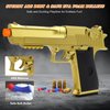 Trokiomi Soft Bullet Gold Toy Gun - Blaster with Shell Ejecting - Toy Pistol Gift Box for Christmas Birthday Present for Boys Girls Adults Age 8+
